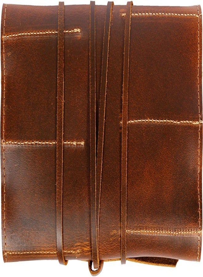 TUZECH Leather Tool Roll Up Tool Kit Pouch - Leather Tools/Cutlery / Stationery/Pen/Pencil Pouch Wrench Roll/Chisel Bagfor School / College/Office/Work/Artist (Big Tool Pouch) (16X10 Inches), Brown - Image 4